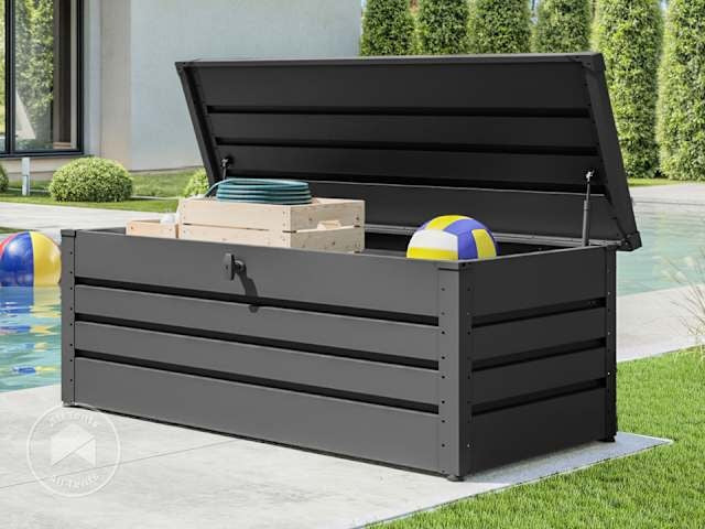 BRIAN 228 Gallon Metal Deck Box, Anthracite Gray