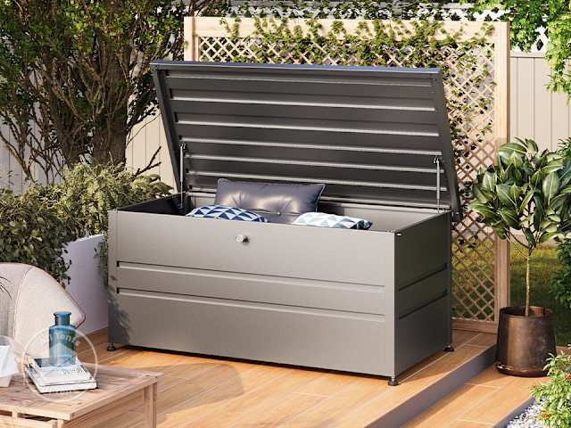 DAVID 260 Gallon Metal Deck Box, Anthracite Gray