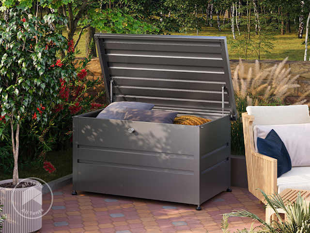 DAVID 160 Gallon Metal Deck Box, Anthracite Gray