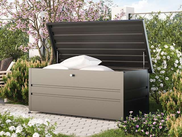 DAVID 290 Gallon Metal Deck Box, Anthracite Gray